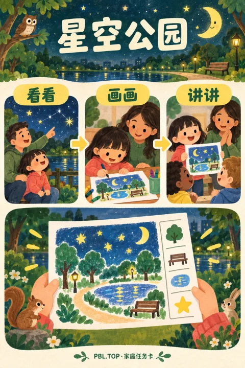 星空公园儿童任务卡：用图示理解项目任务和成果