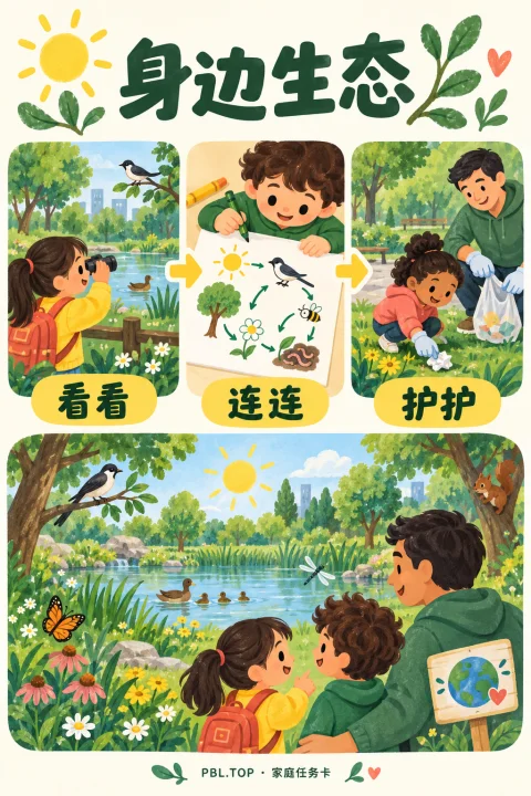 身边生态儿童任务卡：用图示理解项目任务和成果