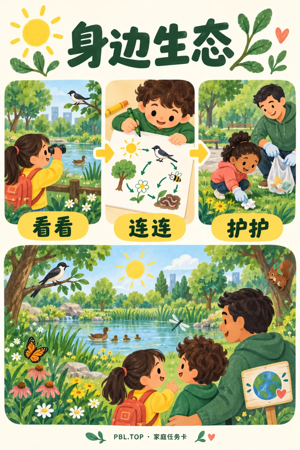身边生态儿童任务卡:用图示理解项目任务和成果