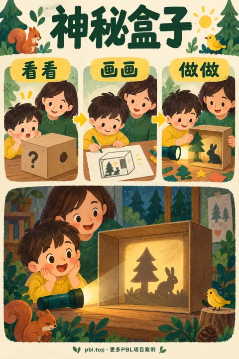神秘盒子儿童任务卡：用图示理解项目任务和成果