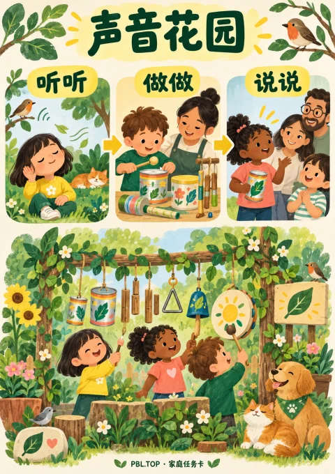 声音花园儿童任务卡：用图示理解项目任务和成果